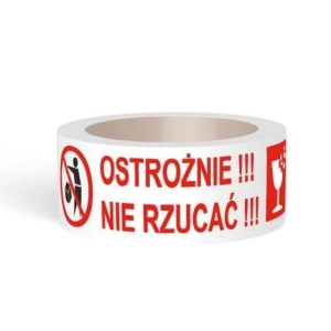 Taśma klejąca ostrzegawcza "OSTROŻNIE NIE RZUCAĆ"  48x60