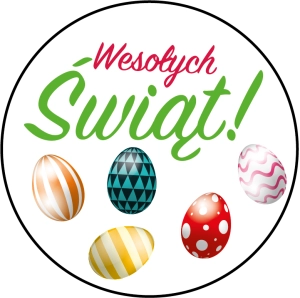 Naklejka na prezent grafika Wielkanoc 15 sztuk fi 40mm