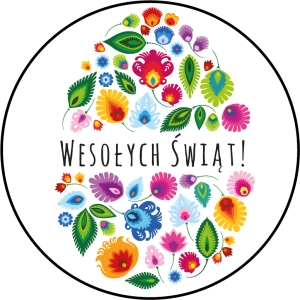 Naklejka na prezent grafika Wielkanoc 15 sztuk fi 40mm