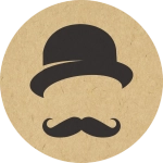 Naklejka na prezent grafika "Gentleman" 10 sztuk fi 80mm
