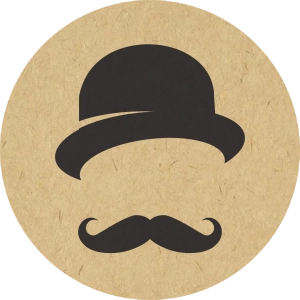 Naklejka na prezent grafika "Gentleman" 10 sztuk fi 80mm